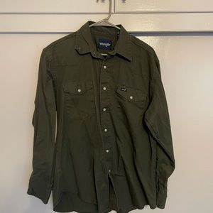 Mens Wrangler Dress Shirt Size Large